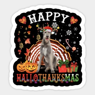 Halloween - Thanksgiving - Christmas Irish Wolfhound XMas Sticker